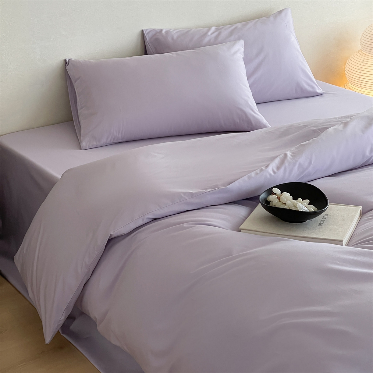 91家纺网 家纺一手货源 找家纺 三味舒屋 2026新款初色系列全棉水洗棉系列四件套（平台券后单品利润不低于45元/套件利润不低于120元 谢谢配合) 优雅紫