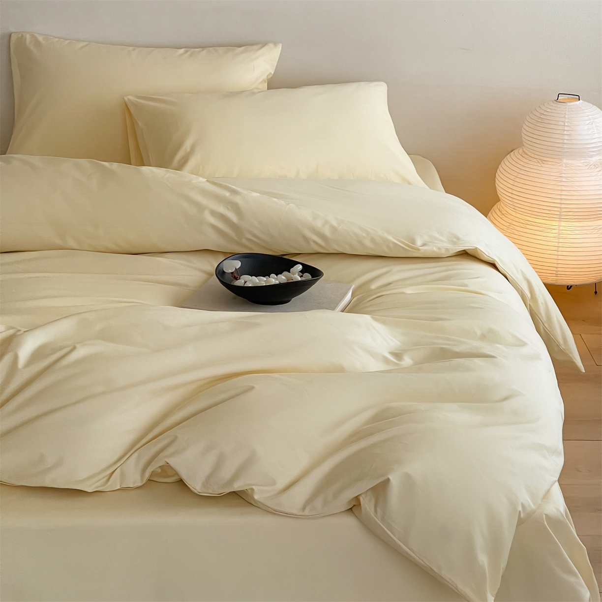 91家纺网 家纺一手货源 找家纺 三味舒屋 2026新款初色系列全棉水洗棉系列四件套（平台券后单品利润不低于45元/套件利润不低于120元 谢谢配合) 米黄