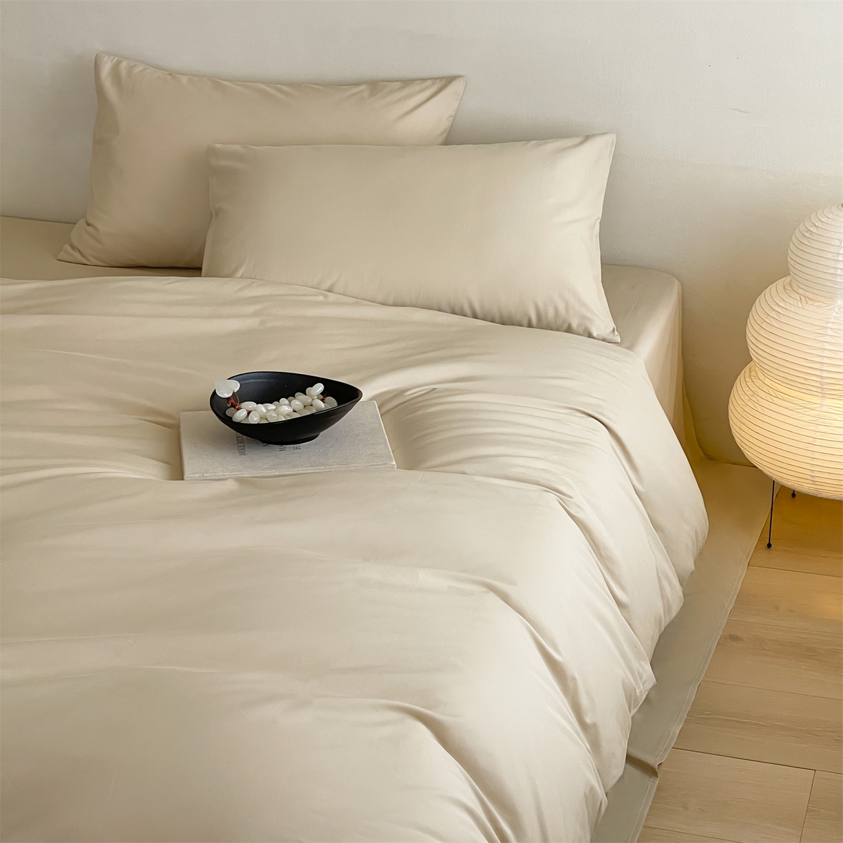 91家纺网 家纺一手货源 找家纺 三味舒屋 2026新款初色系列全棉水洗棉系列四件套（平台券后单品利润不低于45元/套件利润不低于120元 谢谢配合) 白卡其