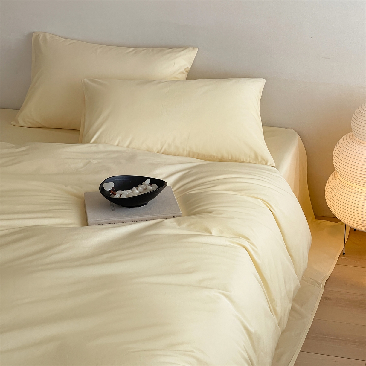 91家纺网 家纺一手货源 找家纺 三味舒屋 2026新款初色系列全棉水洗棉系列四件套（平台券后单品利润不低于45元/套件利润不低于120元 谢谢配合) 米黄