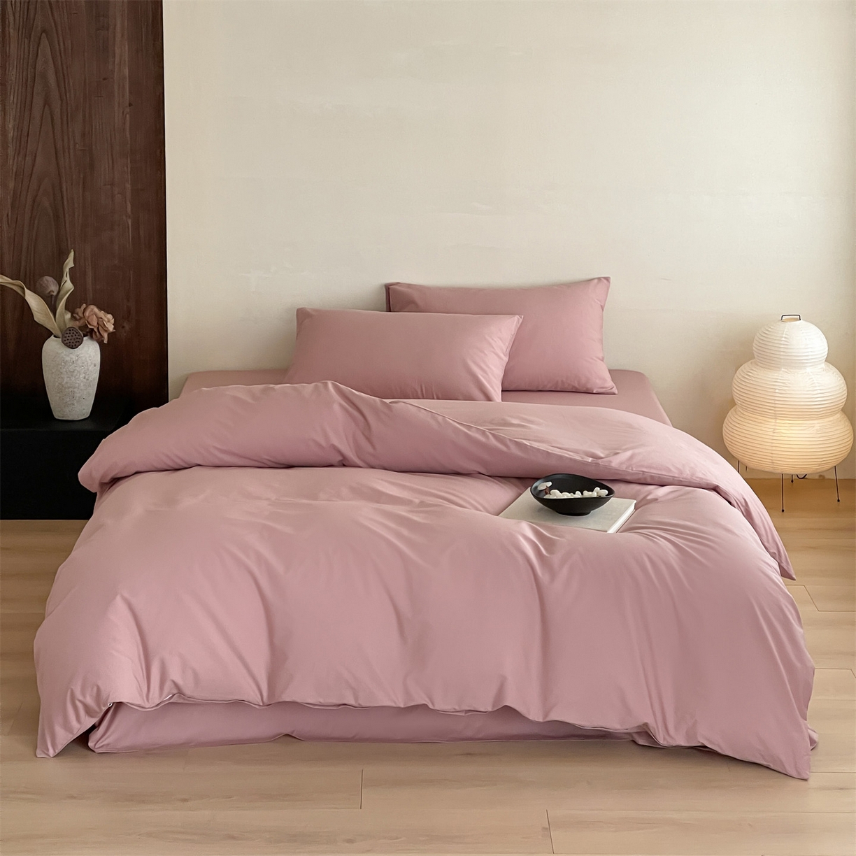 三味舒屋 2026新款初色系列全棉水洗棉系列四件套（平台券后单品利润不低于45元/套件利润不低于120元 谢谢配合) 蔷薇粉