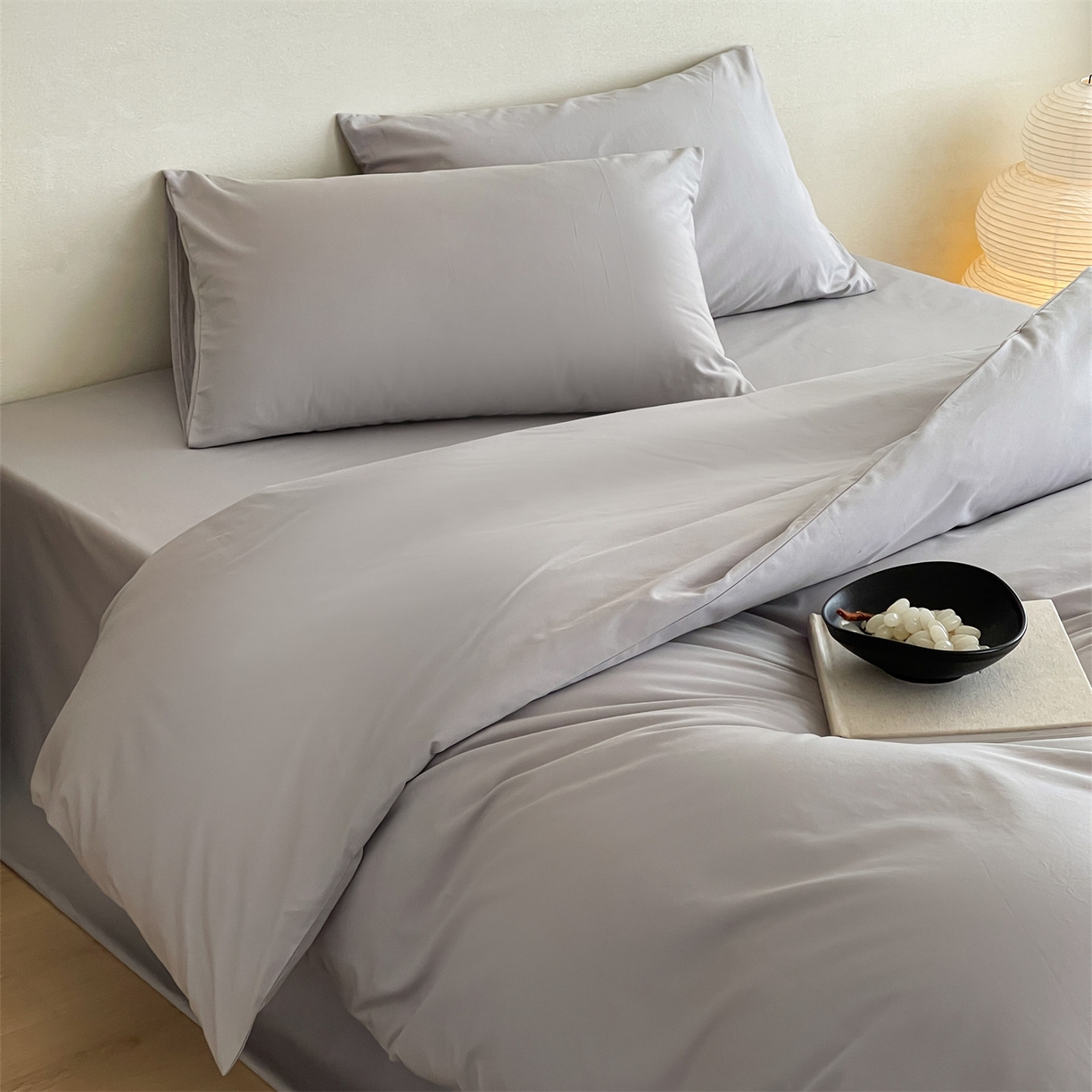 91家纺网 家纺一手货源 找家纺 三味舒屋 2026新款初色系列全棉水洗棉系列四件套（平台券后单品利润不低于45元/套件利润不低于120元 谢谢配合) 琥珀银