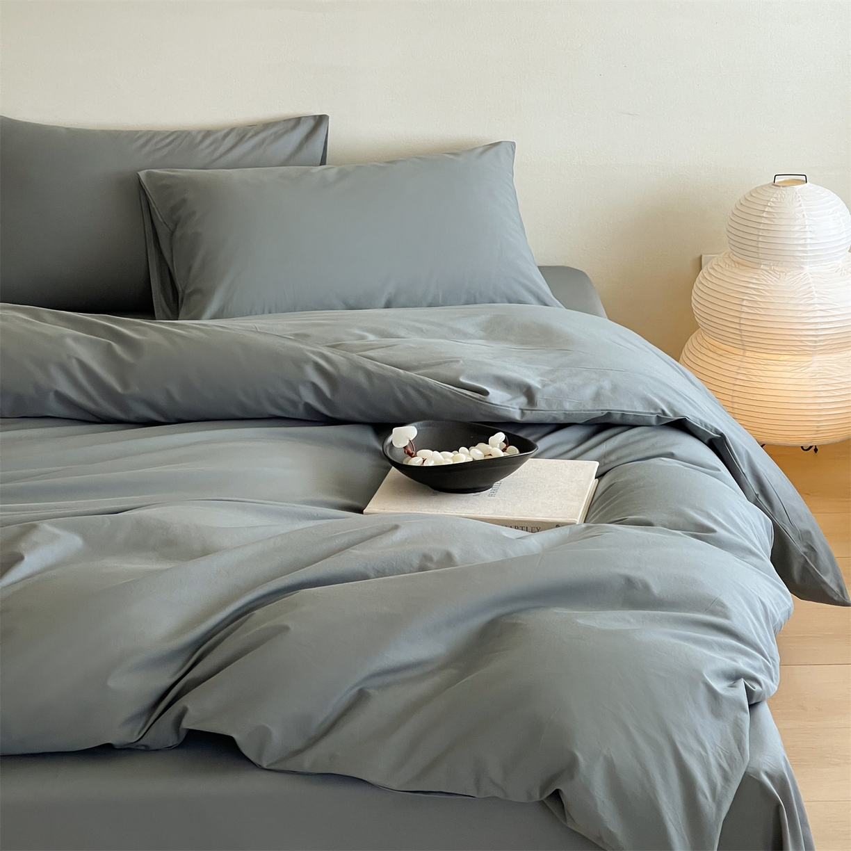 91家纺网 家纺一手货源 找家纺 三味舒屋 2026新款初色系列全棉水洗棉系列四件套（平台券后单品利润不低于45元/套件利润不低于120元 谢谢配合) 石墨灰