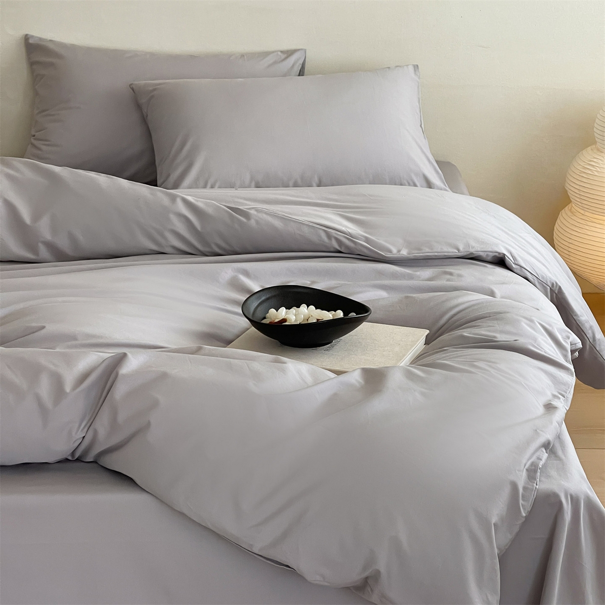 91家纺网 家纺一手货源 找家纺 三味舒屋 2026新款初色系列全棉水洗棉系列四件套（平台券后单品利润不低于45元/套件利润不低于120元 谢谢配合) 琥珀银