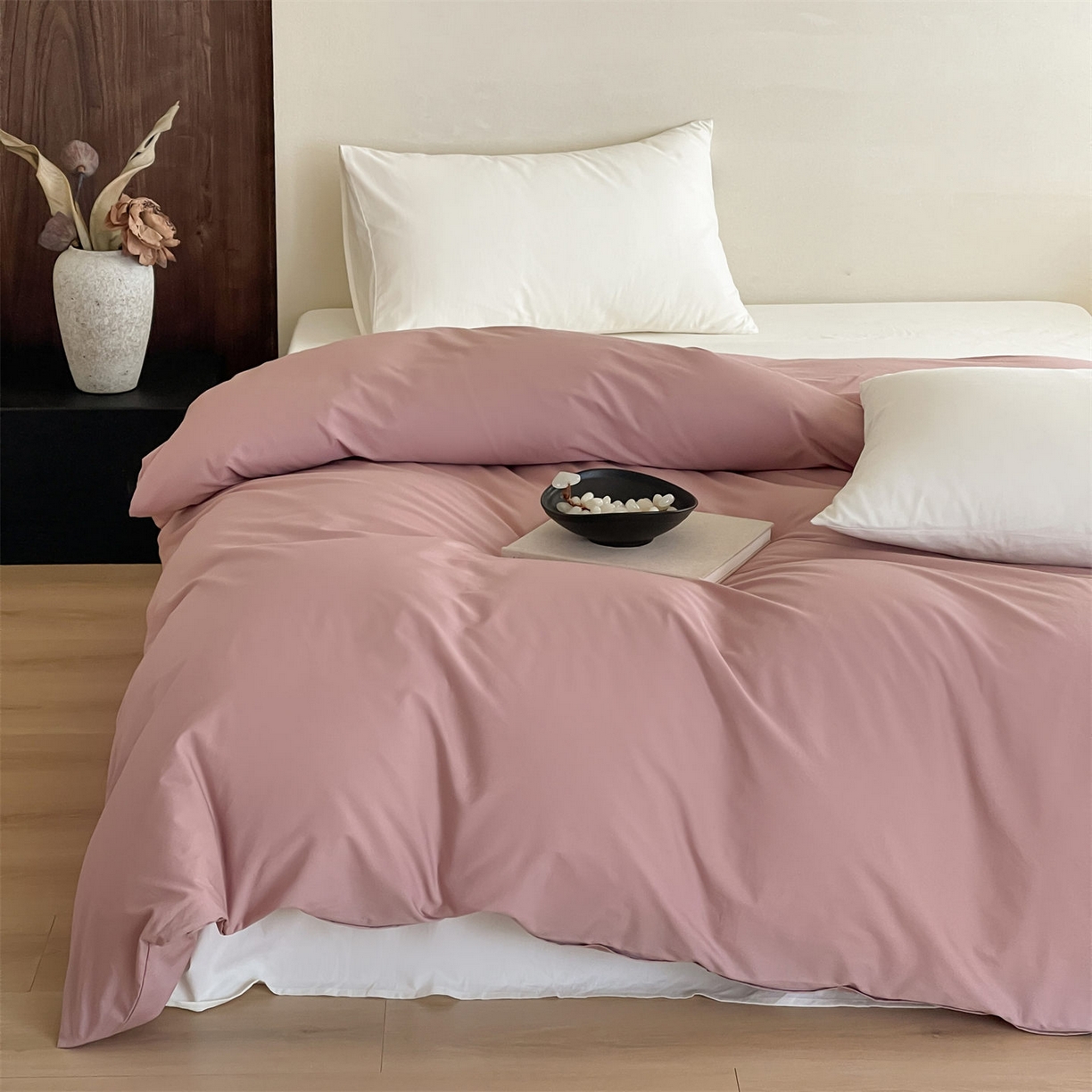 91家纺网 家纺一手货源 找家纺 三味舒屋 2026新款初色系列全棉水洗棉系列单品被套（平台券后单品利润不低于45元/套件利润不低于120元 谢谢配合） 蔷薇粉