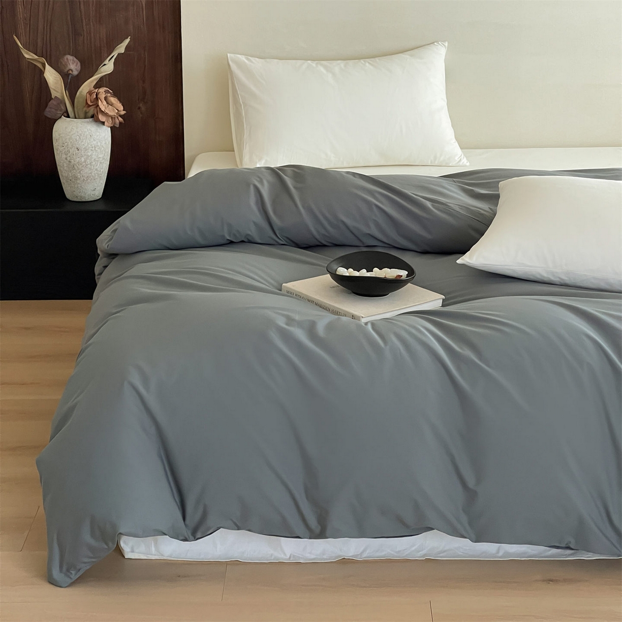 91家纺网 家纺一手货源 找家纺 三味舒屋 2026新款初色系列全棉水洗棉系列单品被套（平台券后单品利润不低于45元/套件利润不低于120元 谢谢配合） 石墨灰