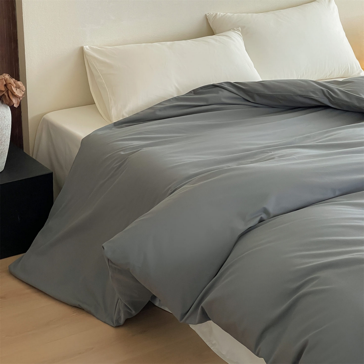 91家纺网 家纺一手货源 找家纺 三味舒屋 2026新款初色系列全棉水洗棉系列单品被套（平台券后单品利润不低于45元/套件利润不低于120元 谢谢配合） 石墨灰