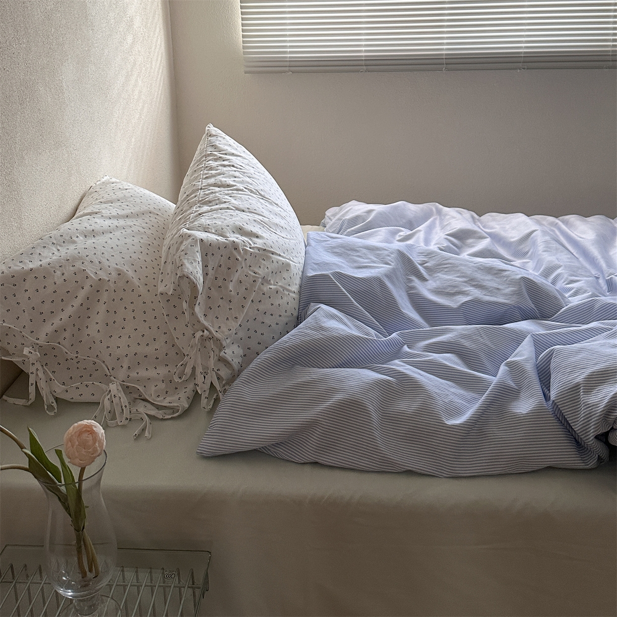 91家纺网 家纺一手货源 找家纺 （总）恋恋三季 2026新款40支纯棉绑带款四件套-星蓝冰绿系列（会员-5控价178/218/238）