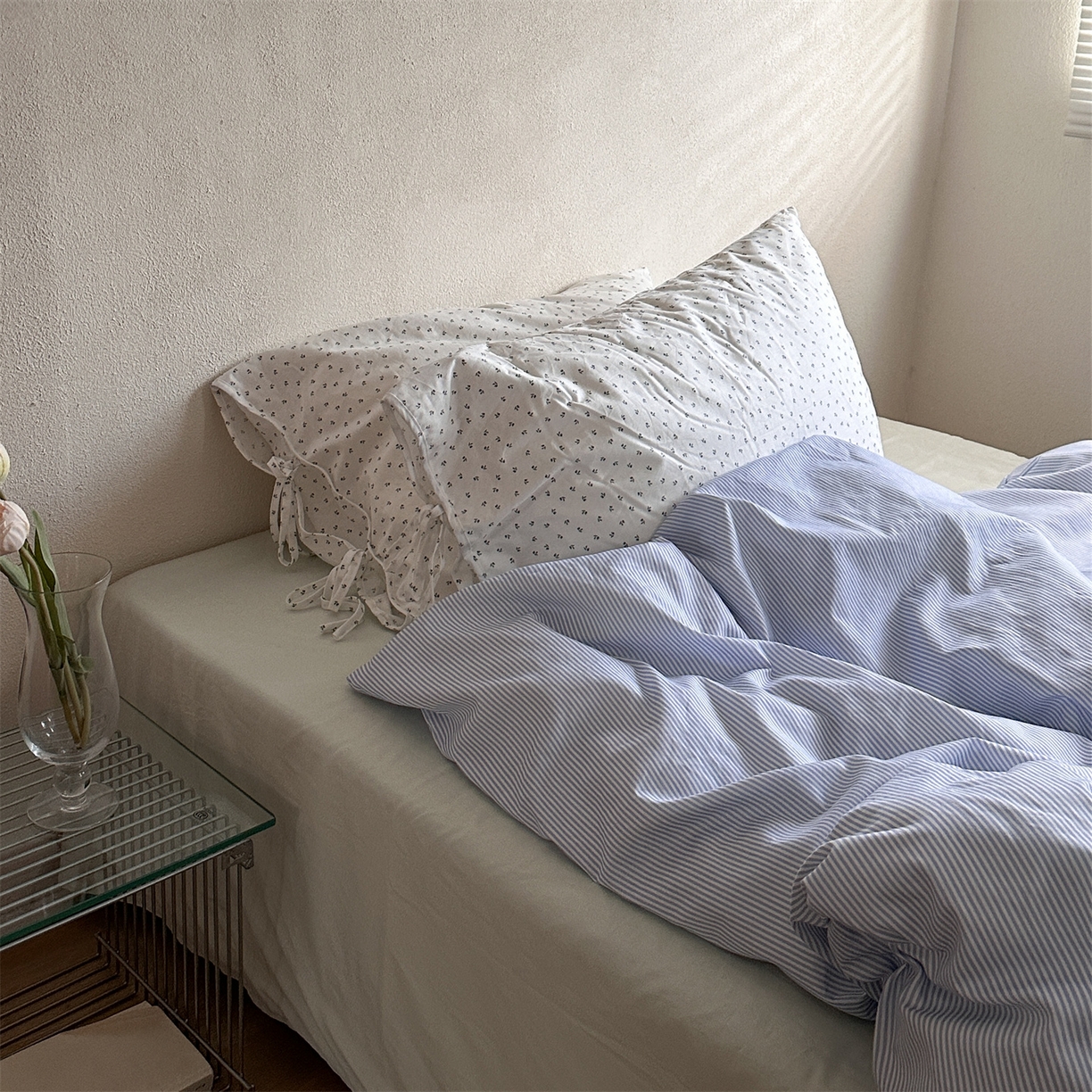 91家纺网 家纺一手货源 找家纺 （总）恋恋三季 2026新款40支纯棉绑带款四件套-星蓝冰绿系列（会员-5控价178/218/238）