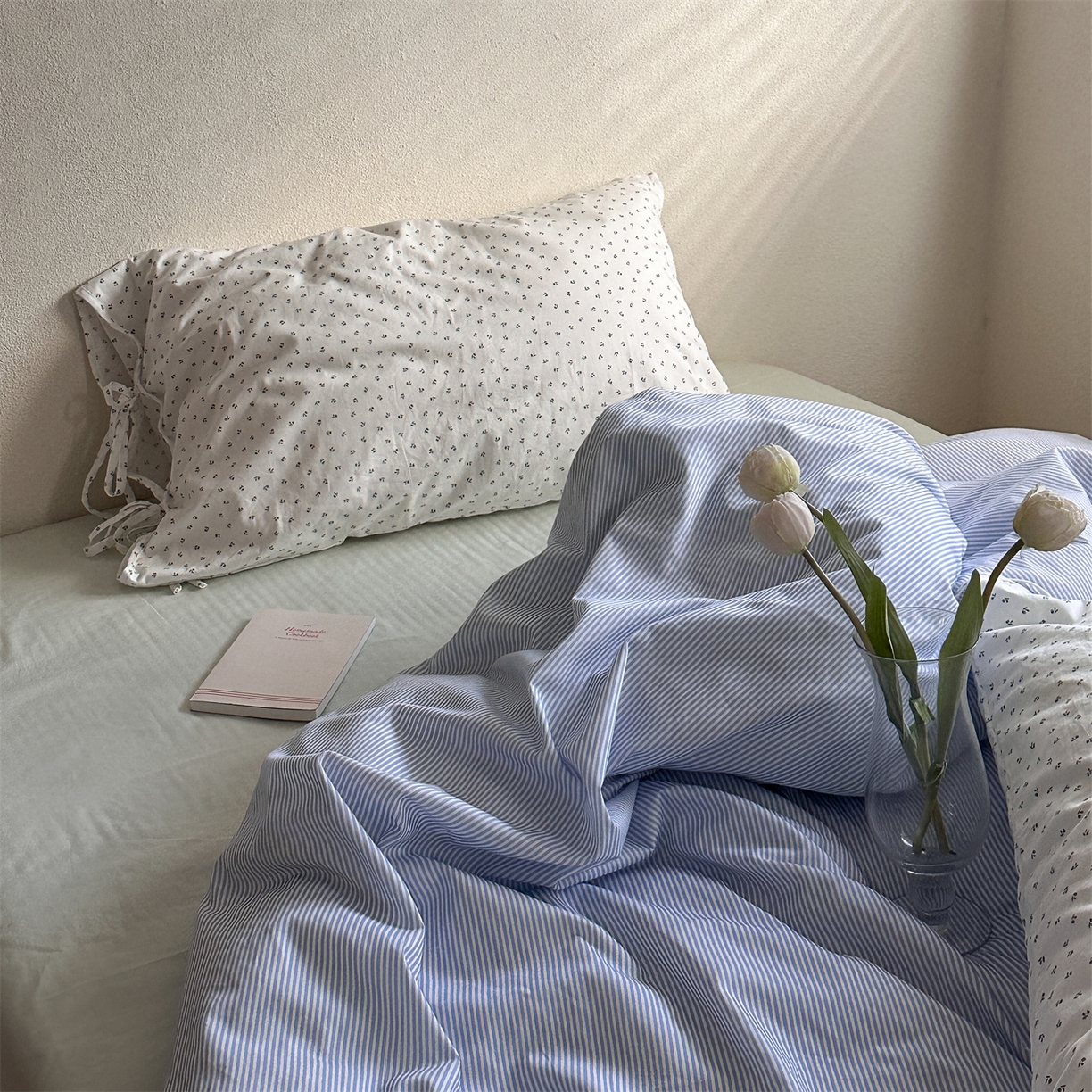 91家纺网 家纺一手货源 找家纺 （总）恋恋三季 2026新款40支纯棉绑带款四件套-星蓝冰绿系列（会员-5控价178/218/238）