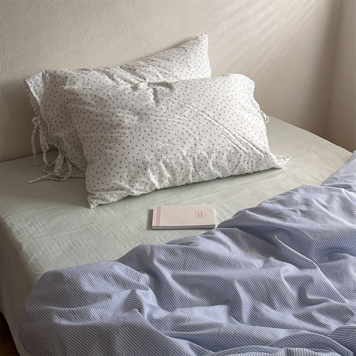 91家纺网 家纺一手货源 找家纺 （总）恋恋三季 2026新款40支纯棉绑带款四件套-星蓝冰绿系列（会员-5控价178/218/238）