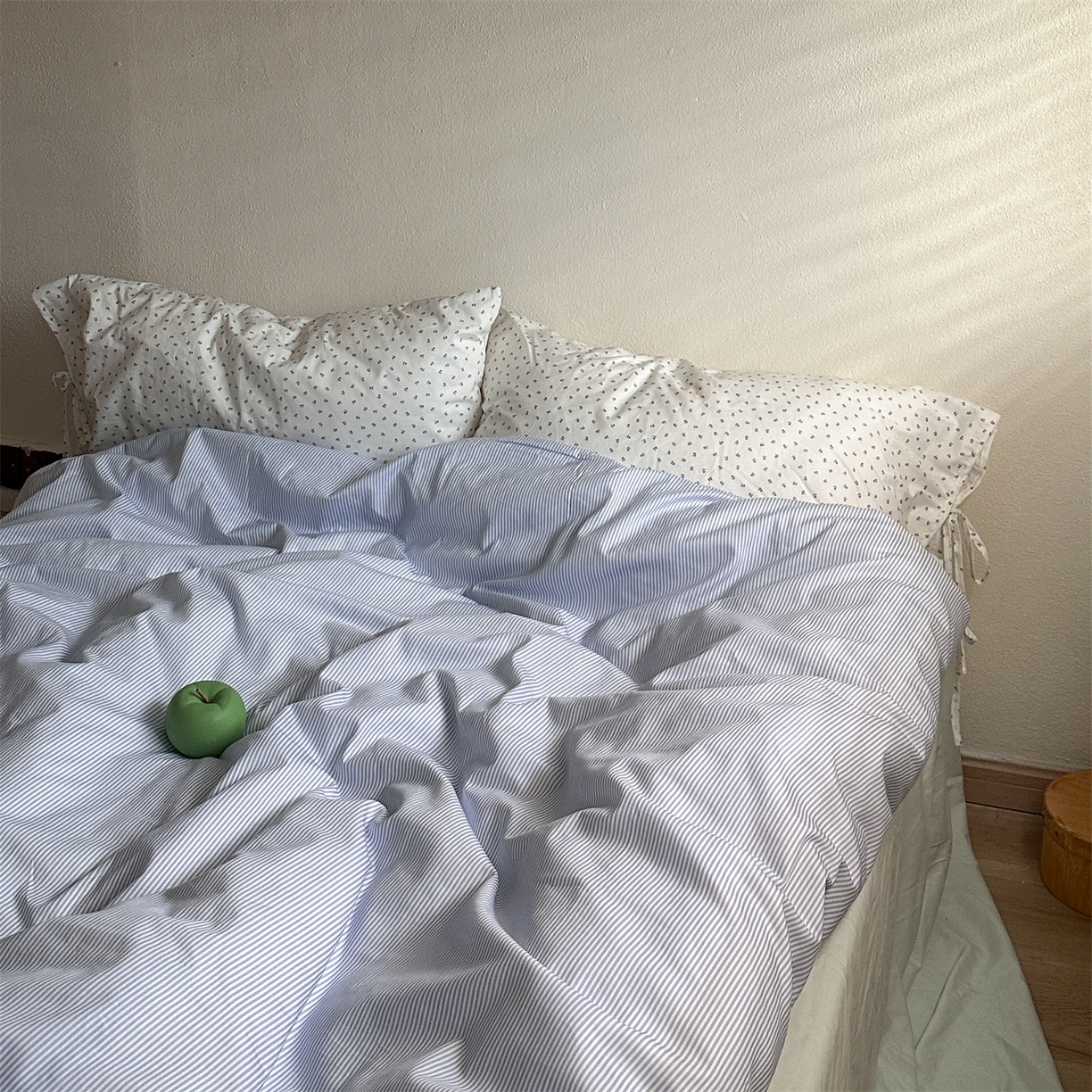 91家纺网 家纺一手货源 找家纺 （总）恋恋三季 2026新款40支纯棉绑带款四件套-星蓝冰绿系列（会员-5控价178/218/238）