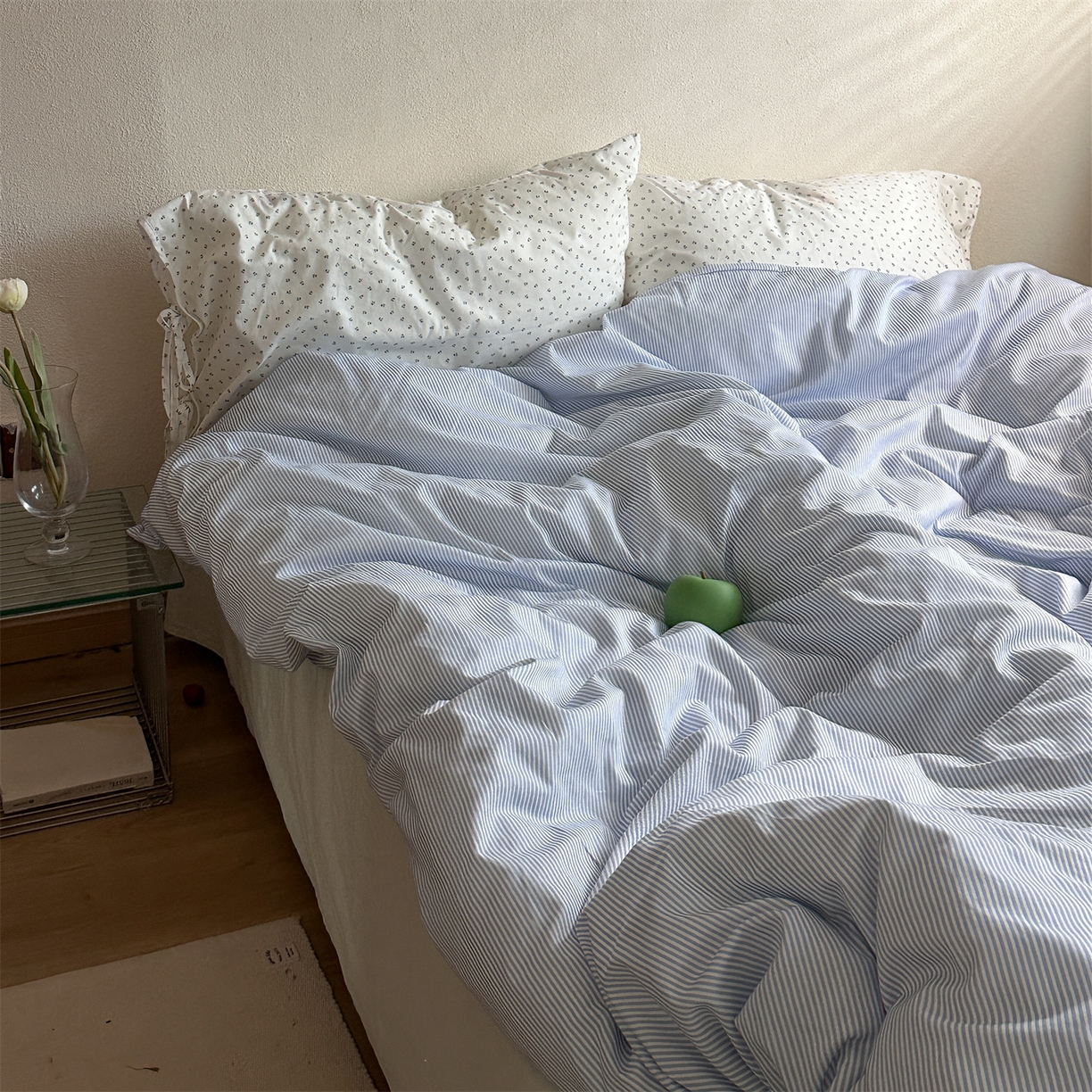 91家纺网 家纺一手货源 找家纺 （总）恋恋三季 2026新款40支纯棉绑带款四件套-星蓝冰绿系列（会员-5控价178/218/238）