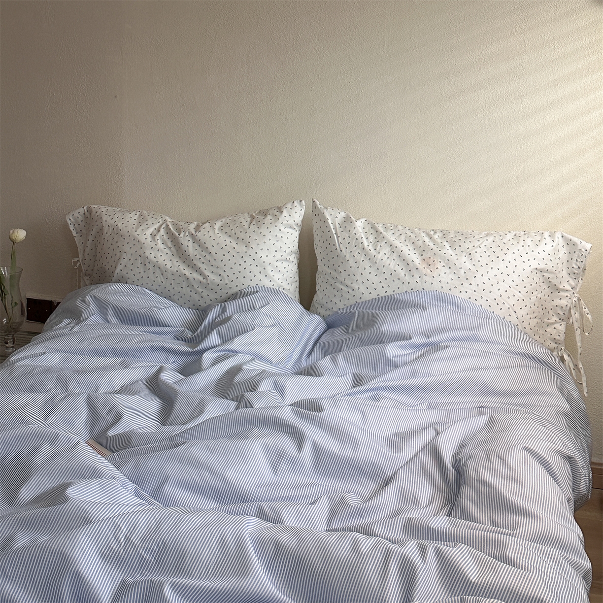 91家纺网 家纺一手货源 找家纺 （总）恋恋三季 2026新款40支纯棉绑带款四件套-星蓝冰绿系列（会员-5控价178/218/238）