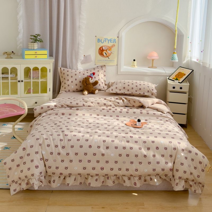 默忆 2026新款A类韩版花边木棉夏被夏凉被空调被被子被芯 可爱熊熊