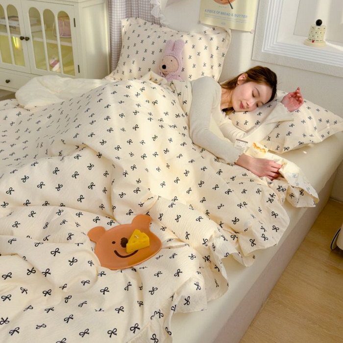 91家纺网 家纺一手货源 找家纺 默忆 2026新款A类韩版花边木棉夏被夏凉被空调被被子被芯 蝴蝶结