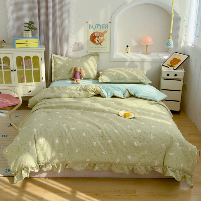 默忆 2026新款A类韩版花边木棉夏被夏凉被空调被被子被芯 兔兔丛园