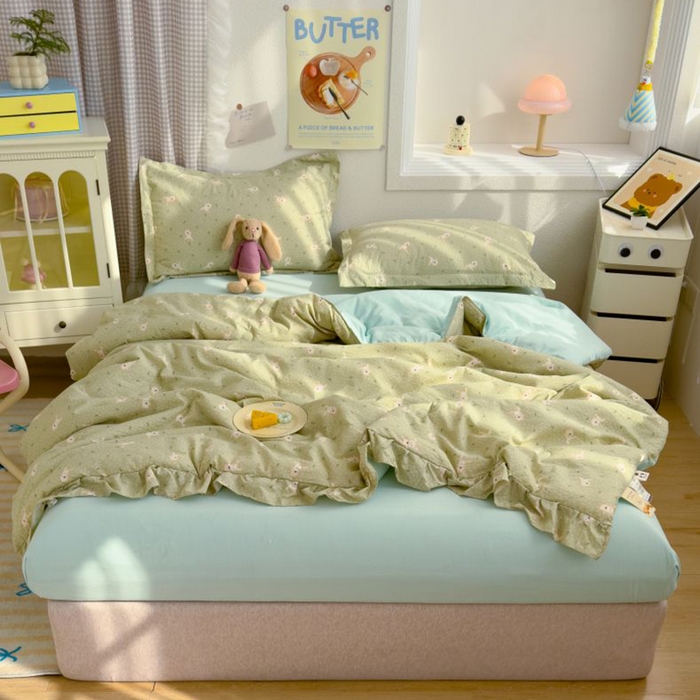 91家纺网 家纺一手货源 找家纺 默忆 2026新款A类韩版花边木棉夏被夏凉被空调被被子被芯 兔兔丛园