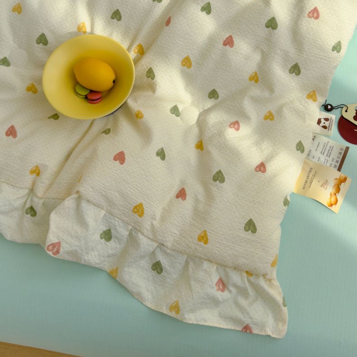 91家纺网 家纺一手货源 找家纺 默忆 2026新款A类韩版花边木棉夏被夏凉被空调被被子被芯 心意