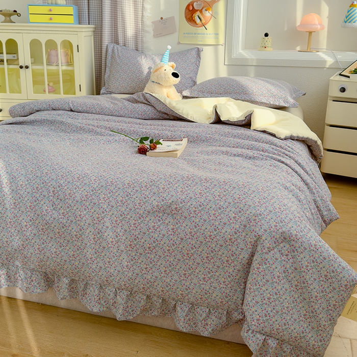 91家纺网 家纺一手货源 找家纺 默忆 2026新款A类韩版花边木棉夏被夏凉被空调被被子被芯 万花丛林