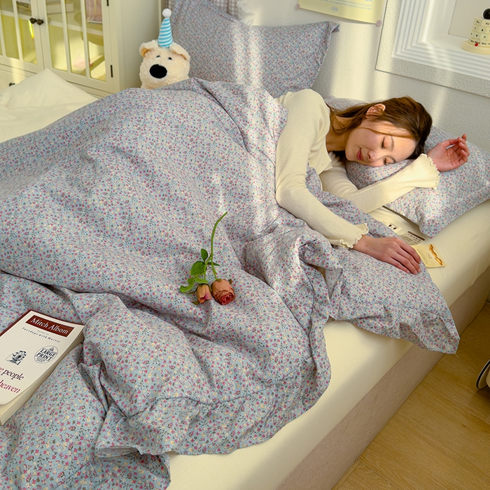 91家纺网 家纺一手货源 找家纺 默忆 2026新款A类韩版花边木棉夏被夏凉被空调被被子被芯 万花丛林