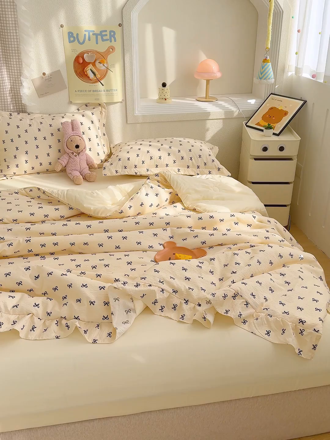 91家纺网 家纺一手货源 找家纺 默忆 2026新款A类韩版花边木棉夏被夏凉被空调被被子被芯 蝴蝶结