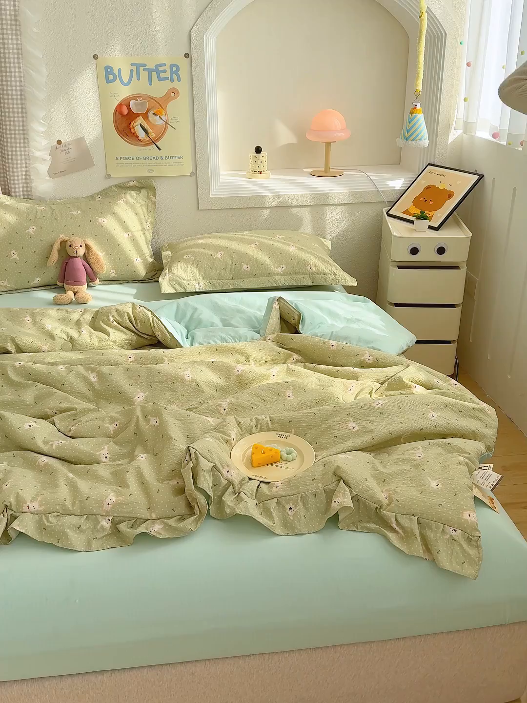 91家纺网 家纺一手货源 找家纺 默忆 2026新款A类韩版花边木棉夏被夏凉被空调被被子被芯 兔兔丛园