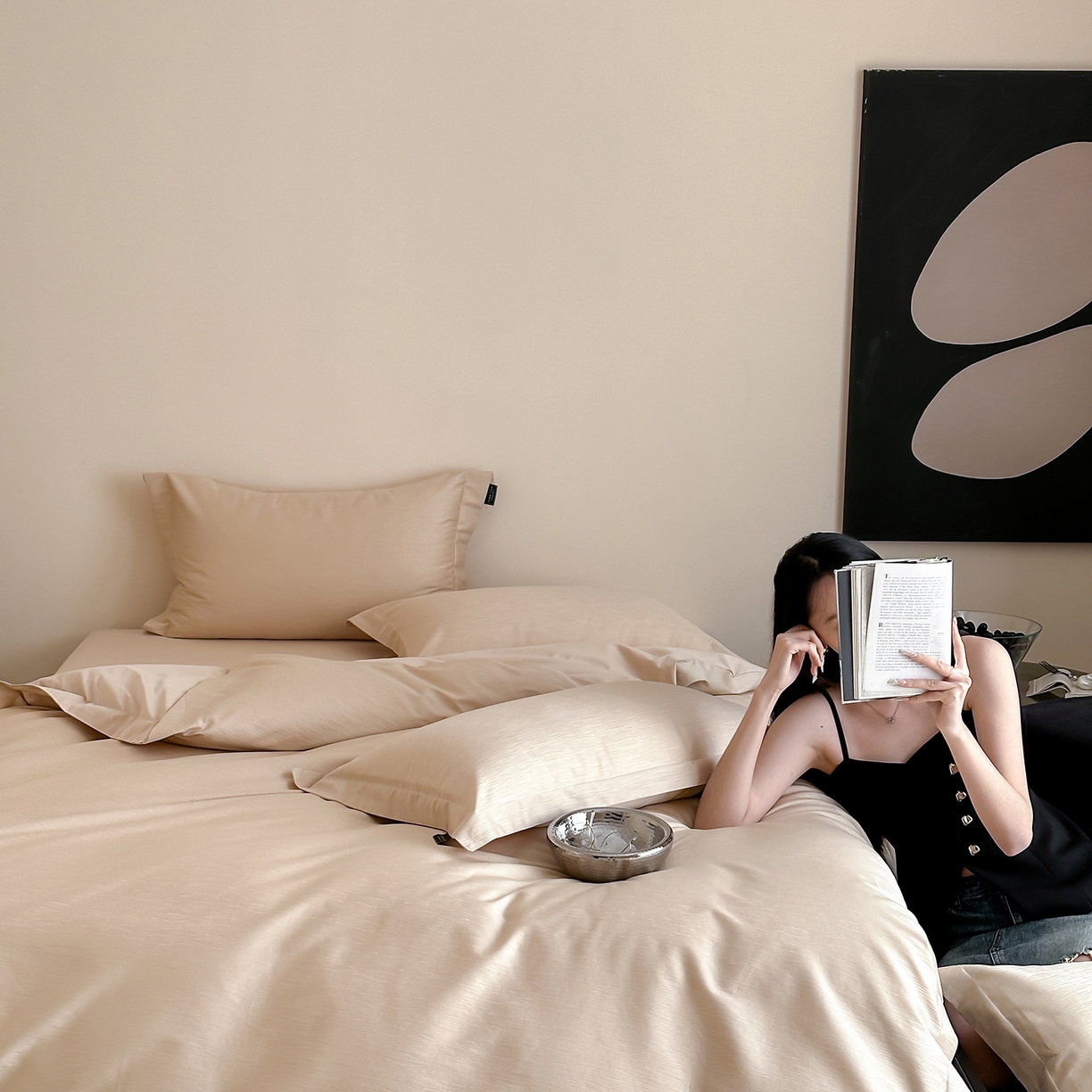 91家纺网 家纺一手货源 找家纺 （总）三味舒屋 2026新款长绒棉全棉提花四件套-尼亚系列拍法二