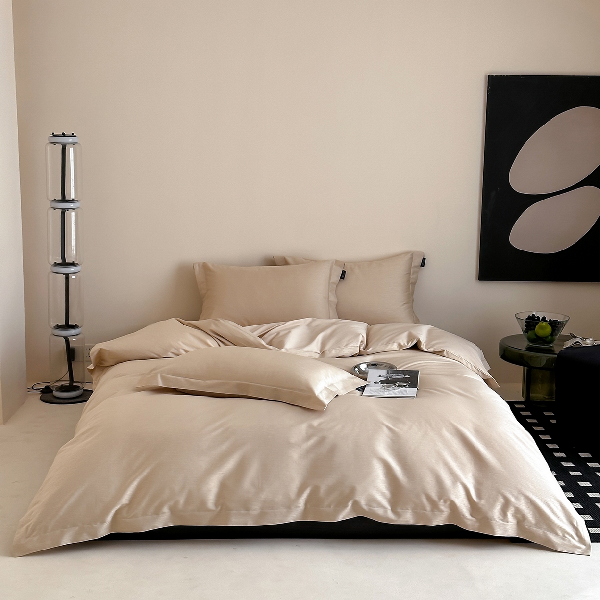 91家纺网 家纺一手货源 找家纺 三味舒屋 2026新款长绒棉全棉提花四件套-尼亚系列拍法二 尼亚星光金