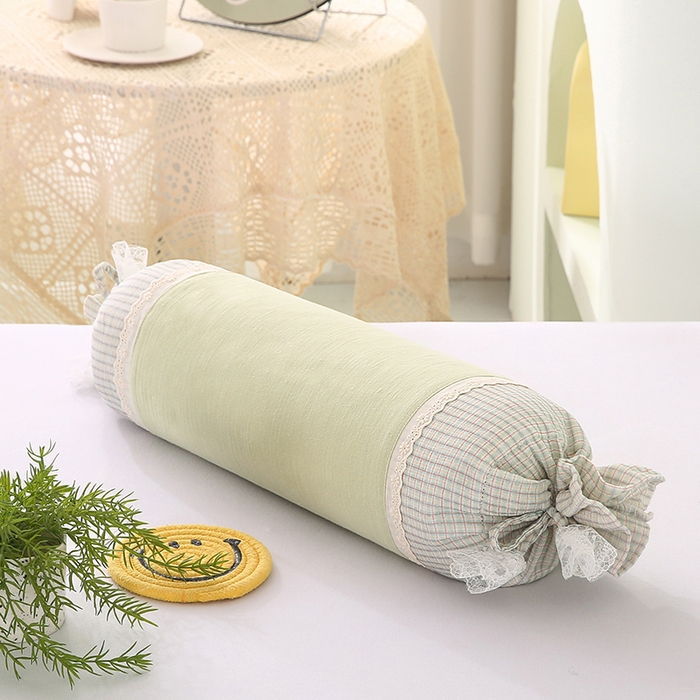 91家纺网 家纺一手货源 找家纺 （总）蔻眠 绑带款全棉皱皱纱荞麦枕头糖果牵引护颈枕芯