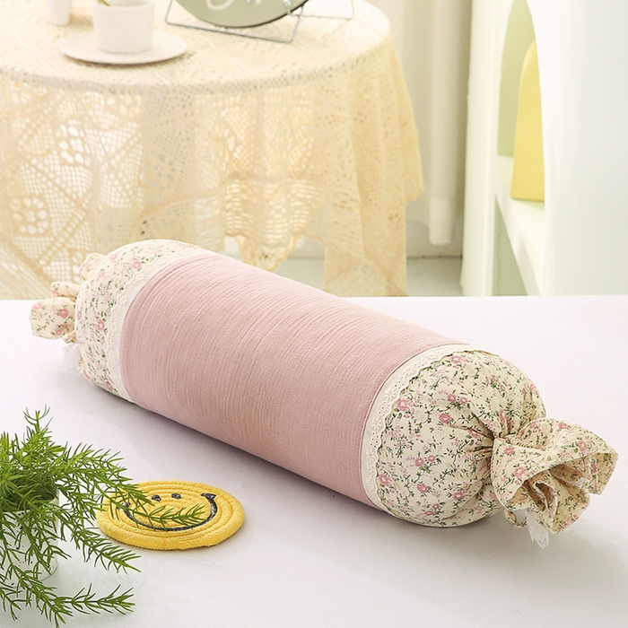 91家纺网 家纺一手货源 找家纺 （总）蔻眠 绑带款全棉皱皱纱荞麦枕头糖果牵引护颈枕芯