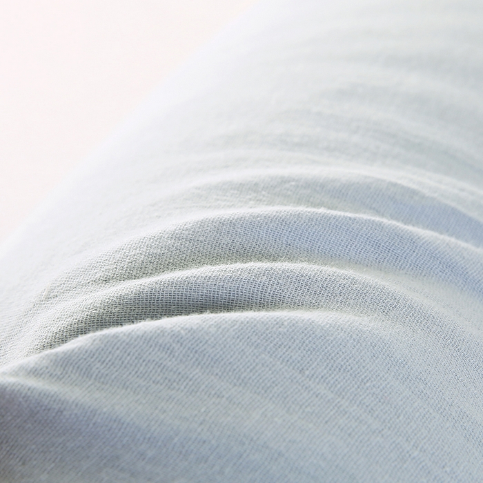 91家纺网 家纺一手货源 找家纺 蔻眠 绑带款全棉皱皱纱荞麦枕头糖果牵引护颈枕芯 天蓝