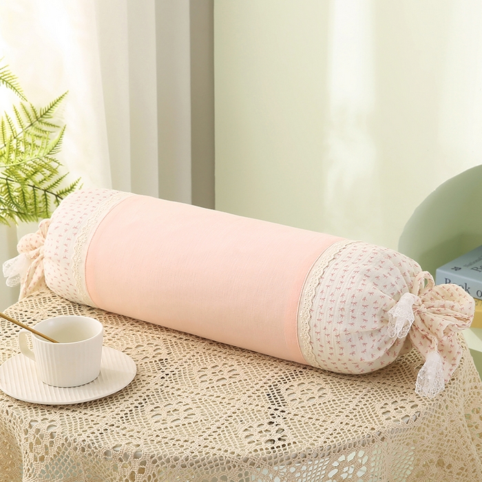 91家纺网 家纺一手货源 找家纺 蔻眠 绑带款全棉皱皱纱荞麦枕头糖果牵引护颈枕芯 玉色