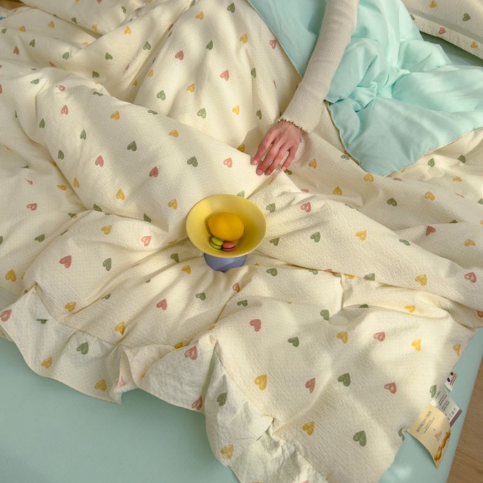 91家纺网 家纺一手货源 找家纺 默忆 2026新款A类韩版花边木棉夏被夏凉被空调被被子被芯 心意