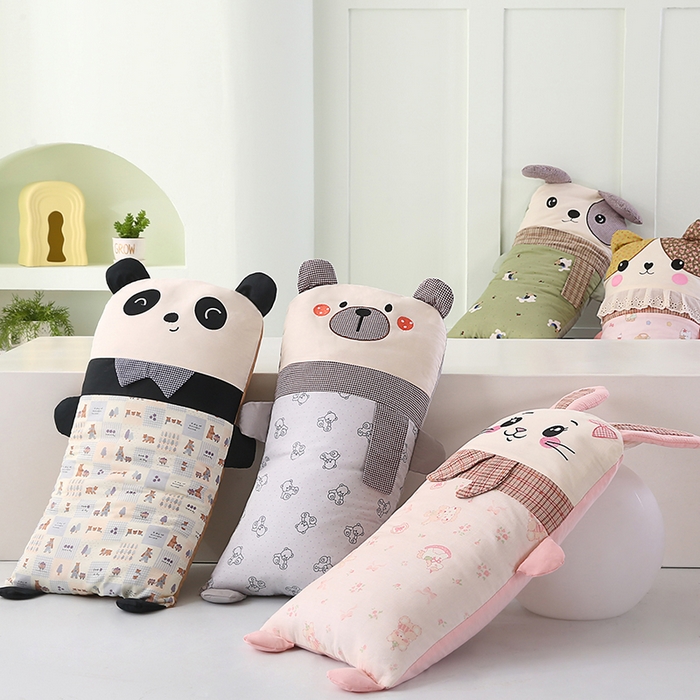 91家纺网 家纺一手货源 找家纺 （总）蔻眠 萌友集-全棉儿童卡通荞麦护颈枕头学生枕芯