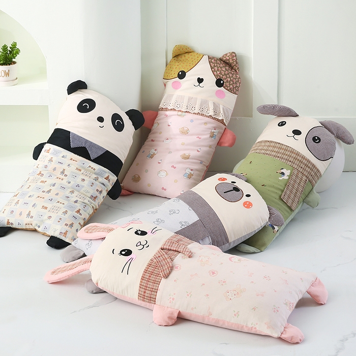 蔻眠 萌友集-全棉儿童卡通荞麦护颈枕头学生枕芯 主图