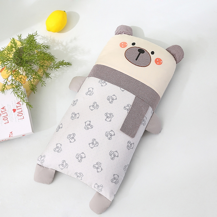 91家纺网 家纺一手货源 找家纺 蔻眠 萌友集-全棉儿童卡通荞麦护颈枕头学生枕芯 萌友集-小熊