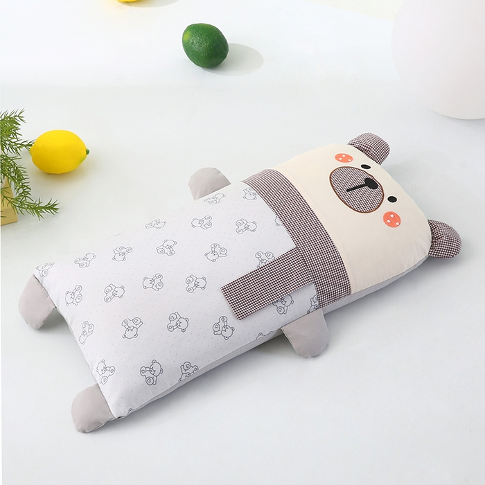 91家纺网 家纺一手货源 找家纺 蔻眠 萌友集-全棉儿童卡通荞麦护颈枕头学生枕芯 萌友集-小熊