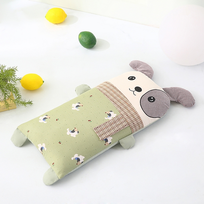 91家纺网 家纺一手货源 找家纺 蔻眠 萌友集-全棉儿童卡通荞麦护颈枕头学生枕芯 萌友集-狗狗
