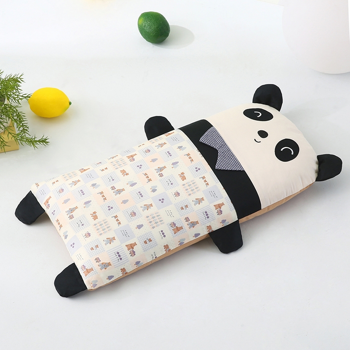 91家纺网 家纺一手货源 找家纺 蔻眠 萌友集-全棉儿童卡通荞麦护颈枕头学生枕芯 萌友集-熊猫