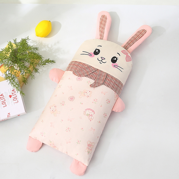 91家纺网 家纺一手货源 找家纺 蔻眠 萌友集-全棉儿童卡通荞麦护颈枕头学生枕芯 萌友集-兔子