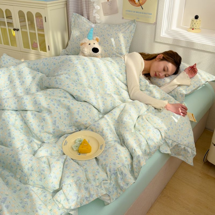 91家纺网 家纺一手货源 找家纺 （总）默忆 2026新款A类韩版花边木棉夏被夏凉被空调被被子被芯