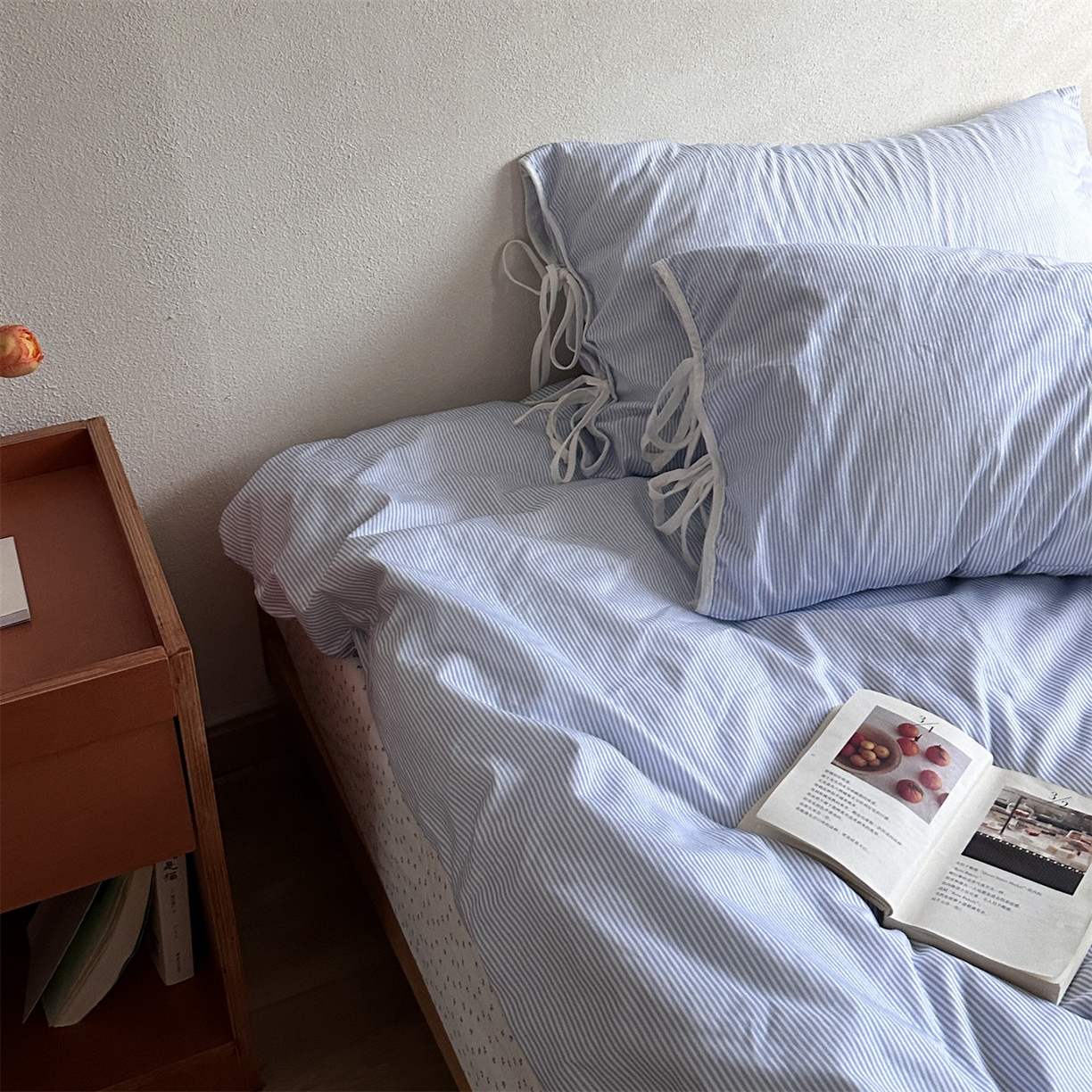 91家纺网 家纺一手货源 找家纺 （总）恋恋三季 2026新款40支纯棉绑带款四件套-星蓝霜糖系列 （套件会员-5 全平台控价：188/228/248 ）