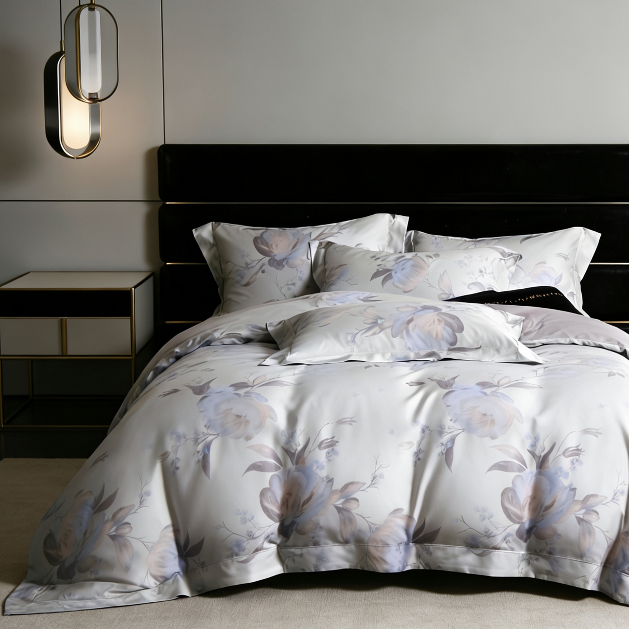 91家纺网 家纺一手货源 找家纺 淳绵家居 2026新款色织提花四件套 玛奇朵 海洋蓝