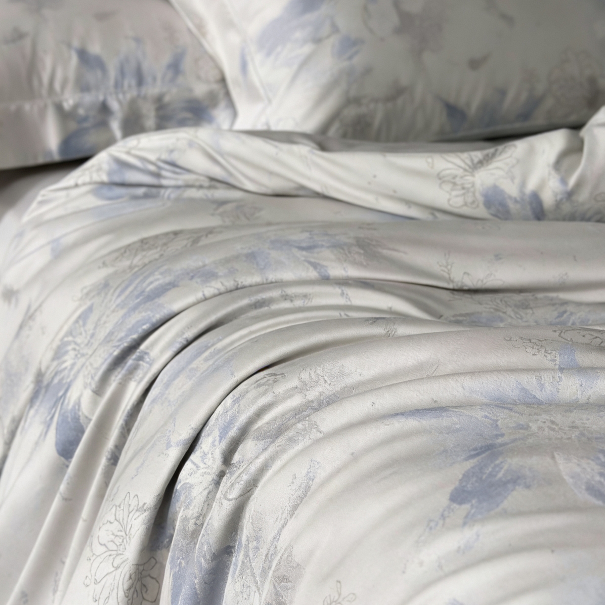 91家纺网 家纺一手货源 找家纺 淳绵家居 2026新款色织提花四件套 阿尔瓦 蓝