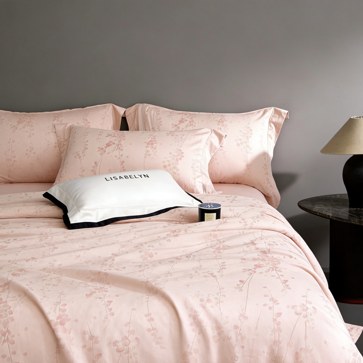 91家纺网 家纺一手货源 找家纺 淳绵家居 2026新款色织提花四件套 爱慕 粉