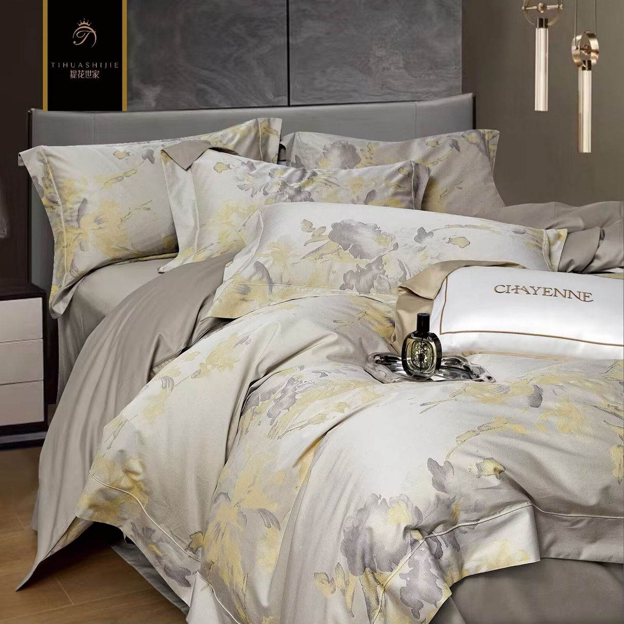 91家纺网 家纺一手货源 找家纺 淳绵家居 2026新款色织提花四件套 艾琪 林叶青