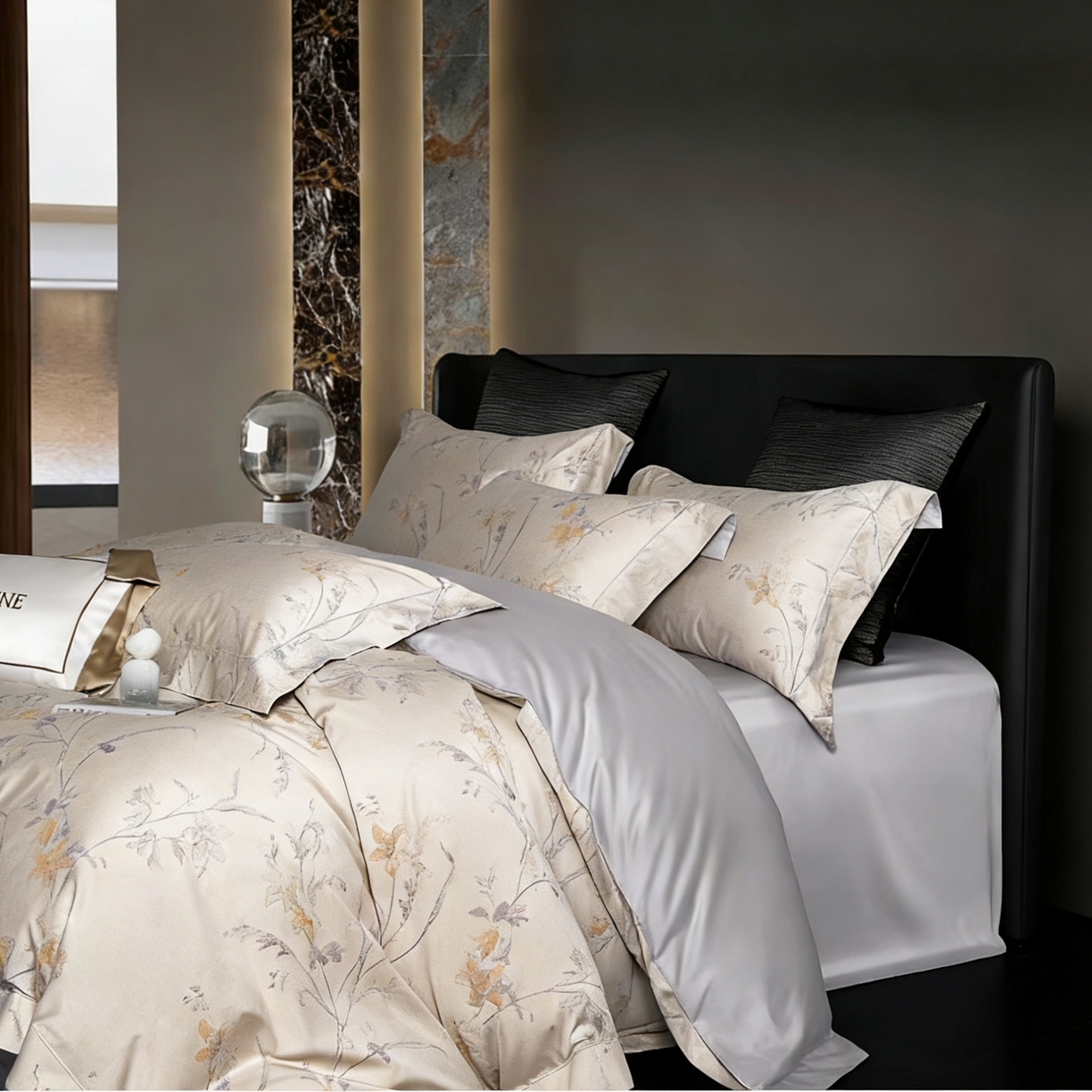 91家纺网 家纺一手货源 找家纺 淳绵家居 2026新款色织提花四件套 轩尼诗 灰