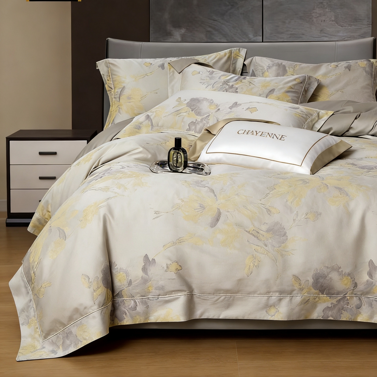 91家纺网 家纺一手货源 找家纺 淳绵家居 2026新款色织提花四件套 艾琪 林叶青