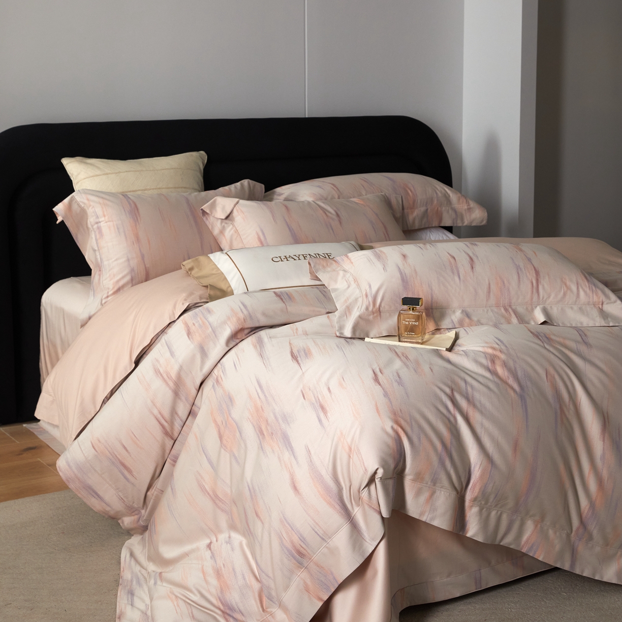 91家纺网 家纺一手货源 找家纺 淳绵家居 2026新款色织提花四件套 微梦 幻粉